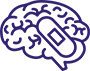 A solid dark blue shape with a curved edge in the lower center against a white background.